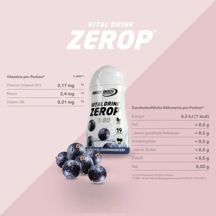 Best Body Nutrition Vital Drink Zerop Schwarze Johannisbeere 48ml