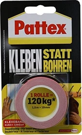 Pattex Kleben statt Bohren, doppelseitig, universal weiß, Klebeband, 19mm/1.5m