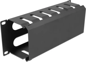 DeLOCK 10" Kabelrangierpanel, mit 2 Öffnungen, schwarz, 2HE
