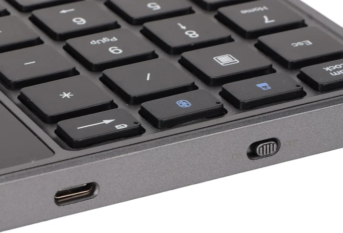 Zunate Wireless Numeric Keypad with Touchpad, grau/schwarz, Bluetooth