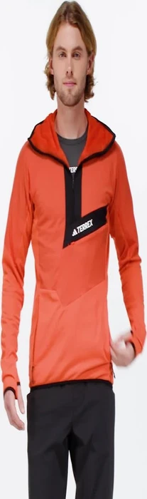 adidas Techrock Ultralight 1/2-Zip Hooded Anorak semi impact orange (Herren)