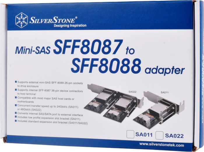 SilverStone SAS Slotblech, 1x SFF-8087 auf 1x SFF-8088, low profile
