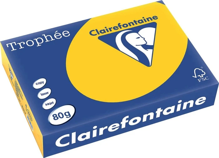 Clairefontaine Trophée Universalpapier matt sonnenblumengelb, A4, 80g/m², 500 Blatt