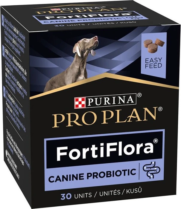 Purina Pro Plan Canine FortiFlora, Probiotika für Hunde Kauwürfel, 30 Stück