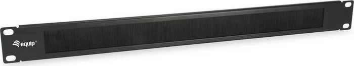 Equip Kabeldurchführungspanel, Brush Panel, Blindblende mit Bürsteneinsatz, RAL 9005, 1HE