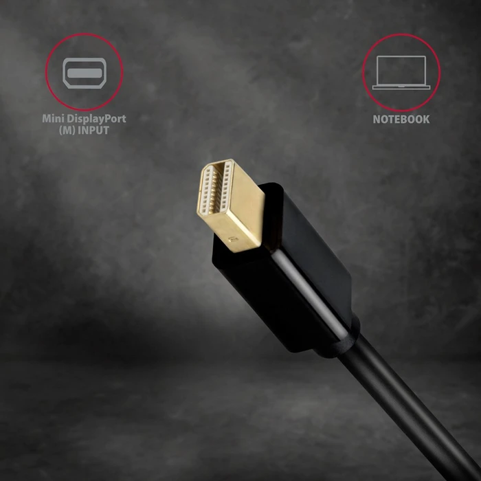 Axagon Mini DisplayPort 1.2/HDMI 1.4b Adapterkabel schwarz, 0.15m