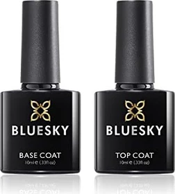 Bluesky Top Coat + Base Coat Nagellack Soak Off Gel Set, 20ml (2x 10ml)