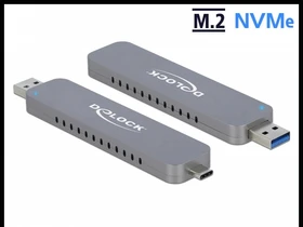 DeLOCK USB 3.2 Gen 2 External Enclosure, USB-C 3.1/USB-A 3.1