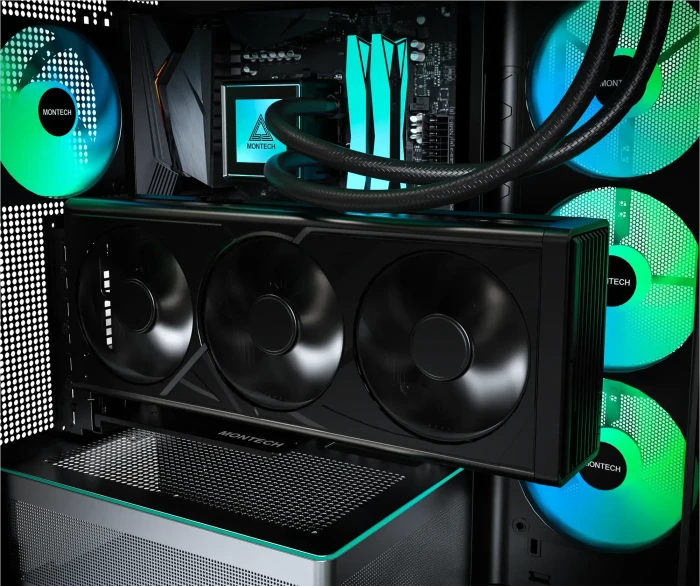Montech Riser Card Vertical GPU Mounting Kit, gewinkelt, PCIe 5.0, 200mm, weiß