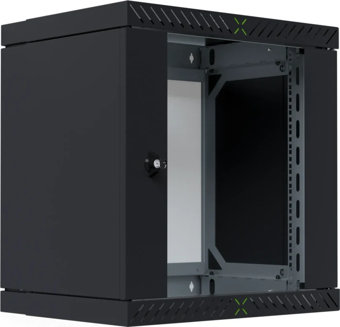 EFB Elektronik X-Rack 19" Wandgehäuse 12HE, fest, eigenbelüftet, tiefenverstellbar, 400-600mm, Sicherheitsglastür, IP20, RAL 9005, 600mm tief