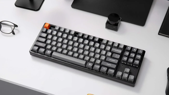 Keychron K8 Max, TKL, schwarz/grau, LEDs weiß, Keychron Super RED, USB/Bluetooth, US