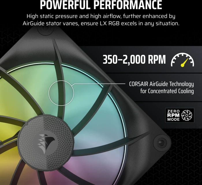 Corsair iCUE LX140 RGB Fan, schwarz, 140mm