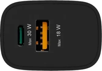 Hama Schnellladegerät 1x USB-A 1x USB-C PD 30W schwarz