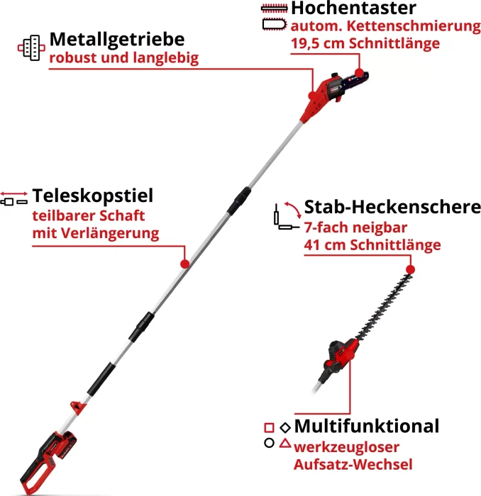 Einhell Classic GC-HC 18/4520 Li T Akku-Motoreinheit solo inkl. Zubehör
