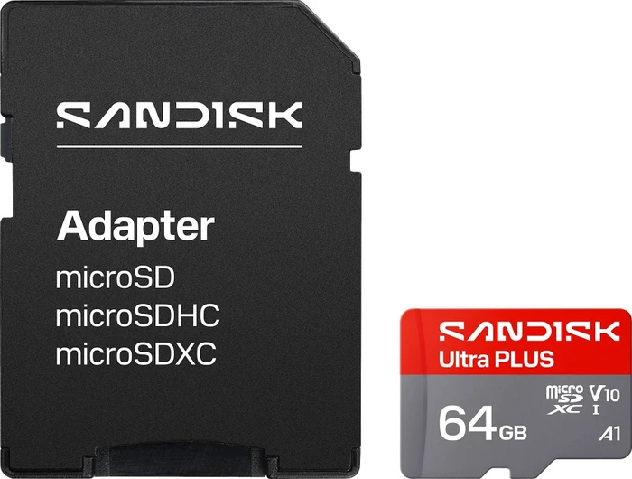 SanDisk Ultra PLUS R150 64GB Kit, UHS-I U1, A1, Class 10