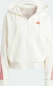 adidas Future Icons 3-Streifen Hoodie off white/bright red (Damen)