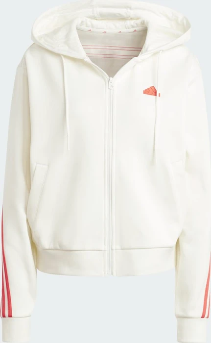 adidas Future Icons 3-Streifen Hoodie off white/bright red (Damen)