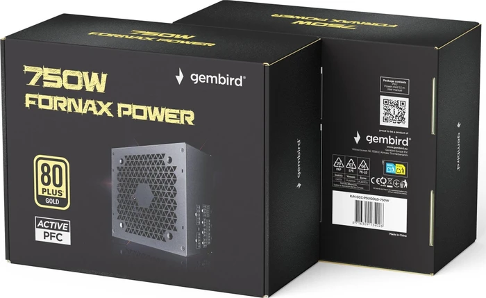 Gembird Fornax Power Gold schwarz 750W, ATX 3.1