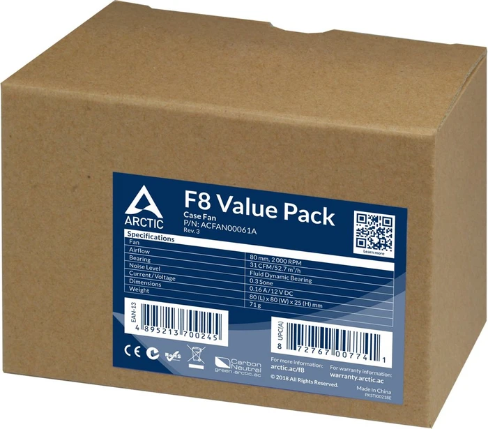ARCTIC F8, 80mm, 5er-Pack