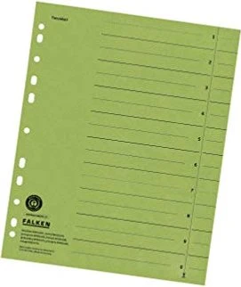 Falken Trennblatt Karton A4, grün, 100er-Pack