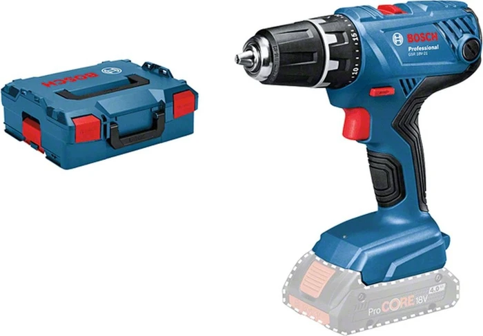 Bosch Professional GSR 18V-21 Akku-Bohrschrauber inkl. L-Boxx + 2 Akkus 2.0Ah