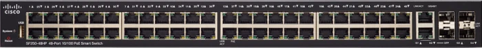Cisco SF250 Rackmount Smart Switch, 48x RJ-45, 2x RJ-45/SFP, PoE+