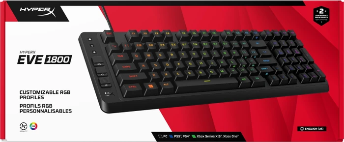 HP HyperX Eve 1800, schwarz, LEDs RGB, USB, DE