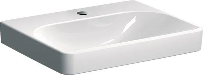 Geberit Smyle Square Waschtisch 60cm, Hahnloch mittig, ohne Überlauf, weiß