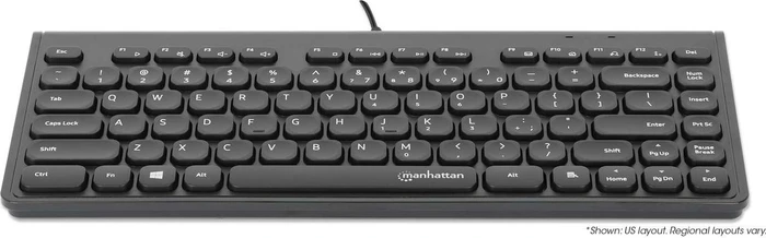 Manhattan Slim Mini-Tastatur, schwarz, USB, DE