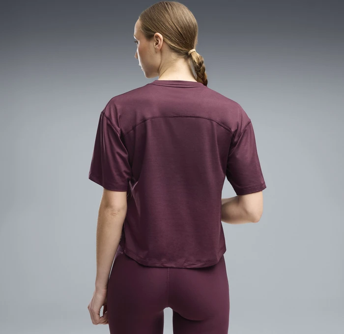 Puma Cloudspun Relaxed T-Shirt kurzarm ruby noir heather (Damen)