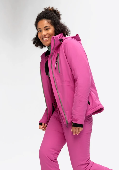 Maier Sports Straja Skijacke pink flambe/luscious moss (Damen)