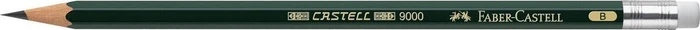Faber-Castell Castell 9000 mit Radierer Bleistift B graphit, grün