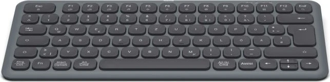 Hama WK-500 kompakte Multi-Device-Tastatur, dunkelgrau/schwarz, USB/Bluetooth, DE