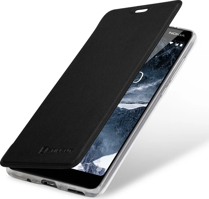 Stilgut Book Type NFC/RFID Blocking Cover für Nokia 5.1 schwarz