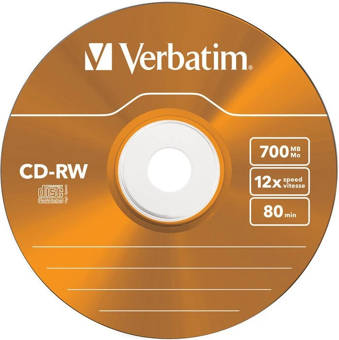 Verbatim CD-RW 80min/700MB, 12x, 5er Pack