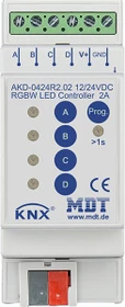 MDT RGBW LED Controller AKD 4-fach, 2/4A, 12/24V CV LED, 2TE REG (AKD-0424R2.02)