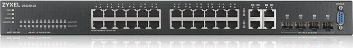 Zyxel GS2220 Rackmount Gigabit Managed Switch, 24x RJ-45, 4x RJ-45/SFP