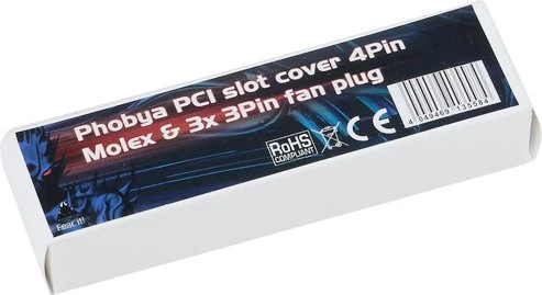 Phobya Gehäusedurchführung Lüfterstecker, 4-Pin Molex, 3x 3-Pin, Slotblende, PCI-Slot