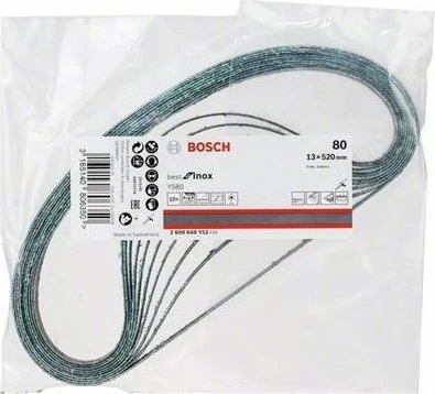 Bosch Professional Y580 Best for Inox Schleifband K80, 13x520mm, 10 Stück