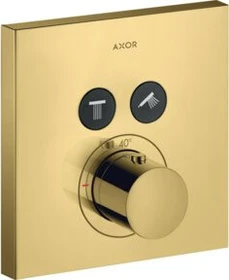 Hansgrohe Axor ShowerSelect eckig Thermostat mit 2 Ventilen polished gold optic