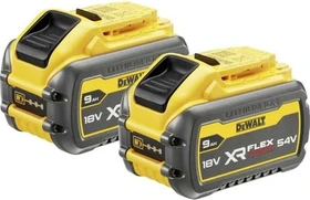 DeWalt DCB547X2 54V XR FlexVolt Werkzeug-Akku 18/54V, 9.0/3.0Ah, Li-Ionen, 2 Akkus [18.0Ah] [324Wh]