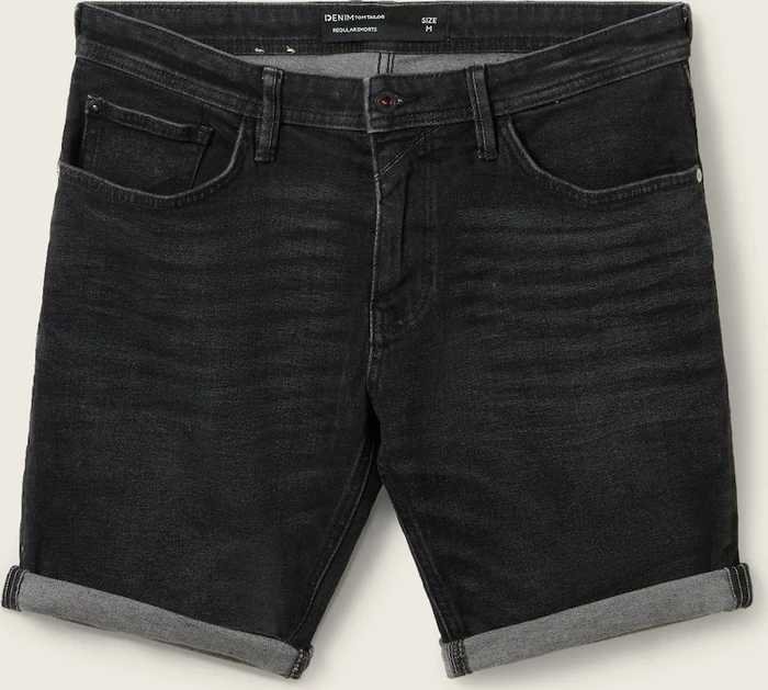 Tom Tailor Jeansshorts Jeans used dark stone black denim (Herren)