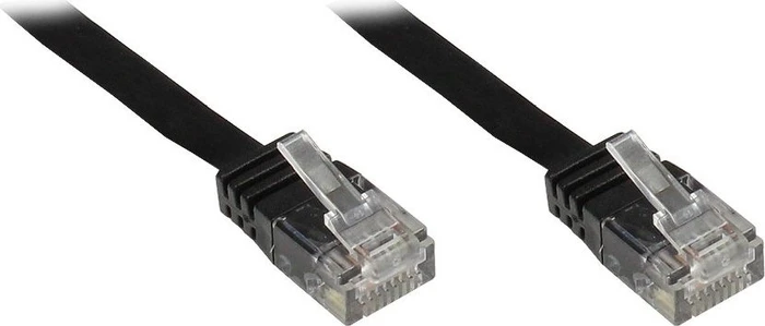 Good Connections Flach-Patchkabel, Cat6, U/UTP, RJ-45/RJ-45, 10m, schwarz