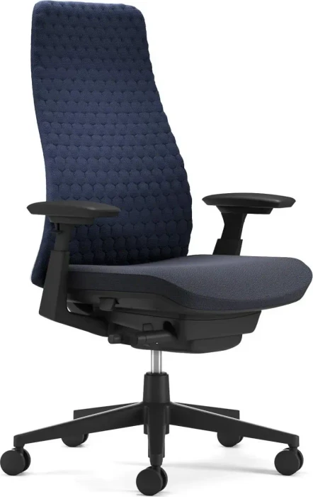 Haworth Fern Digital Knit Bürostuhl, Rahmen weiß, mariner