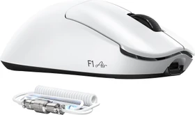 Attack Shark F1 Air 8KHz Wireless, weiß, inkl. C06 Ultra LED Kabel, USB/Bluetooth
