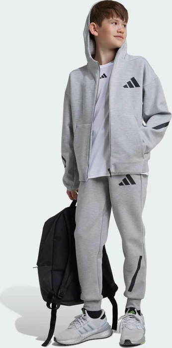adidas Z.N.E. Zip Hoodie medium grey heather/black (Junior)