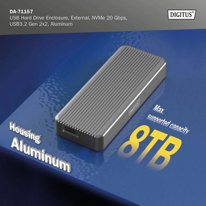 Digitus Festplattengehäuse für M.2 NVMe SSD, USB-C 3.2