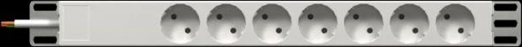 Rittal Steckdosenleiste, 5-fach, inkl. Anschlusskabel, ohne Stecker, 2m, grau