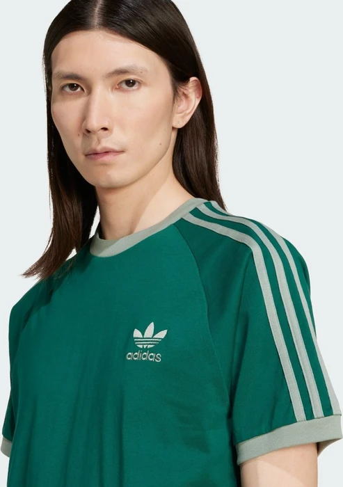 adidas Adicolor Classics 3-Streifen T-Shirt kurzarm collegiate green (Herren)
