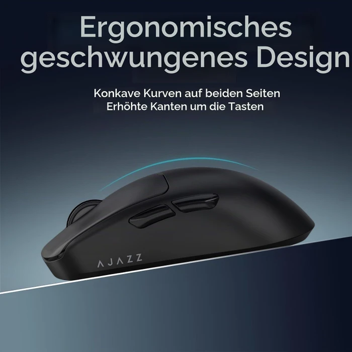 Ajazz AJ159 V2 MC Wireless Gaming Mouse mit Akku-Ladestation, schwarz, USB/Bluetooth